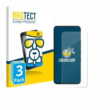 Parte frontal de un envase de producto con el logotipo de la marca BROTECT. Al lado se muestra el dispositivo TCL NXTPAPER 60 