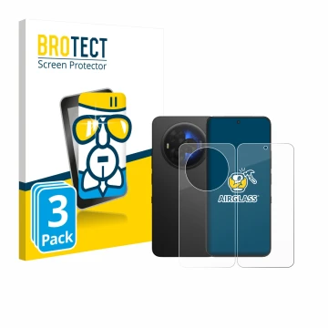 Parte frontal de un envase de producto con el logotipo de la marca BROTECT. Al lado se muestra el dispositivo TCL NXTPAPER 60 