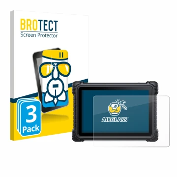 Parte frontal de un envase de producto con el logotipo de la marca BROTECT. Al lado se muestra el dispositivo iCarsoft CR Eagl