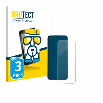 Parte frontal de un envase de producto con el logotipo de la marca BROTECT. Al lado se muestra el dispositivo Xiaomi 15T con s