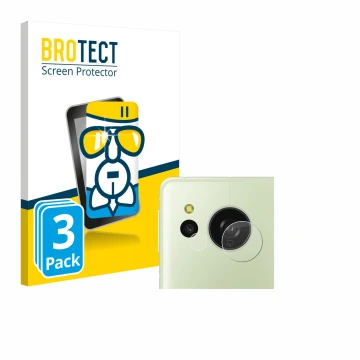 Parte frontal de un envase de producto con el logotipo de la marca BROTECT. Al lado se muestra el dispositivo Sharp Aquos Sens