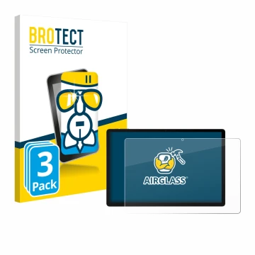 Parte frontal de un envase de producto con el logotipo de la marca BROTECT. Al lado se muestra el dispositivo Doogee U13 con s