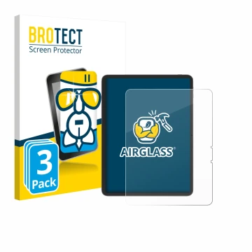 Parte frontal de un envase de producto con el logotipo de la marca BROTECT. Al lado se muestra el dispositivo Blackview Link 8