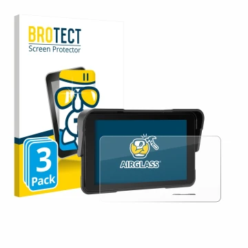 Parte frontal de un envase de producto con el logotipo de la marca BROTECT. Al lado se muestra el dispositivo Sixwin P2 5