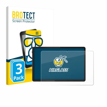 Parte frontal de un envase de producto con el logotipo de la marca BROTECT. Al lado se muestra el dispositivo Lenovo Idea Tab 