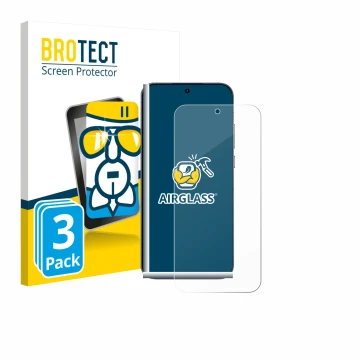 Parte frontal de un envase de producto con el logotipo de la marca BROTECT. Al lado se muestra el dispositivo realme GT 8 Pro 