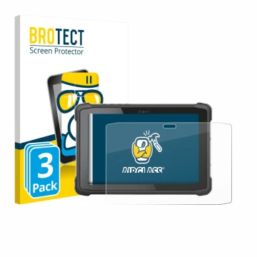 Parte frontal de un envase de producto con el logotipo de la marca BROTECT. Al lado se muestra el dispositivo Hematec SolidTab