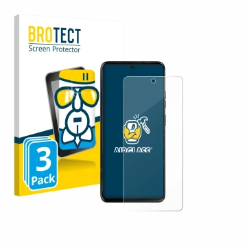 Parte frontal de un envase de producto con el logotipo de la marca BROTECT. Al lado se muestra el dispositivo Motorola Moto G6