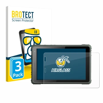 Parte frontal de un envase de producto con el logotipo de la marca BROTECT. Al lado se muestra el dispositivo Geshem MTK6877 c