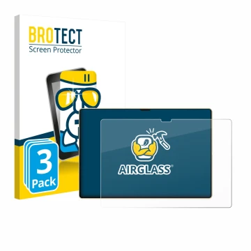 Parte frontal de un envase de producto con el logotipo de la marca BROTECT. Al lado se muestra el dispositivo Huawei MatePad P