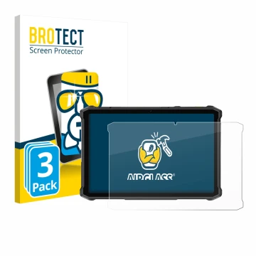 Parte frontal de un envase de producto con el logotipo de la marca BROTECT. Al lado se muestra el dispositivo Ulefone Armor Pa