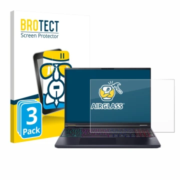 Parte frontal de un envase de producto con el logotipo de la marca BROTECT. Al lado se muestra el dispositivo Acer Predator He