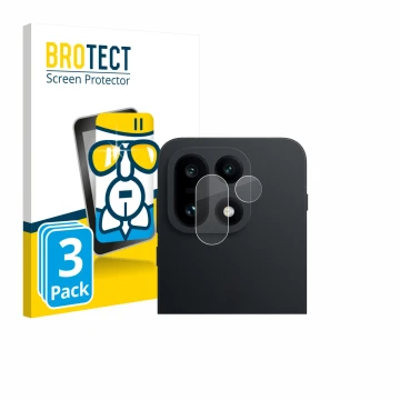 Parte frontal de un envase de producto con el logotipo de la marca BROTECT. Al lado se muestra el dispositivo OnePlus 15 (SÓLO