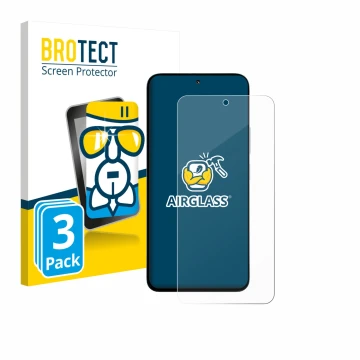 Parte frontal de un envase de producto con el logotipo de la marca BROTECT. Al lado se muestra el dispositivo Xiaomi Poco M7 P