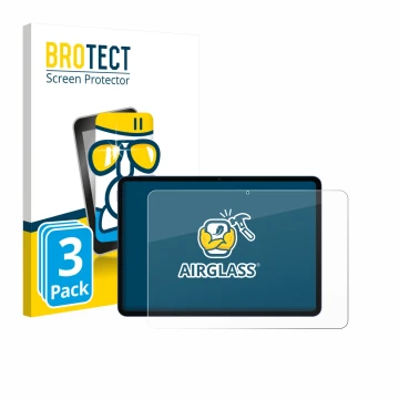 Parte frontal de un envase de producto con el logotipo de la marca BROTECT. Al lado se muestra el dispositivo Xiaomi Poco Pad 