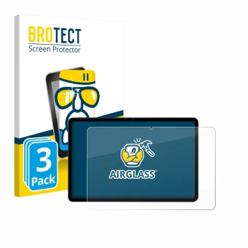 Parte frontal de un envase de producto con el logotipo de la marca BROTECT. Al lado se muestra el dispositivo Xiaomi Poco Pad 