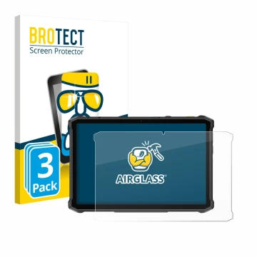 Parte frontal de un envase de producto con el logotipo de la marca BROTECT. Al lado se muestra el dispositivo Ulefone Armor Pa