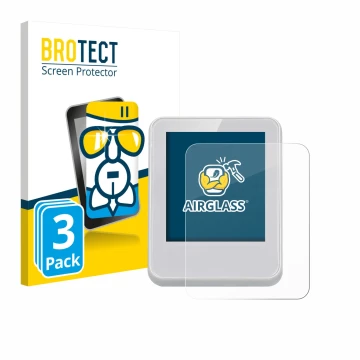 Parte frontal de un envase de producto con el logotipo de la marca BROTECT. Al lado se muestra el dispositivo Bresser ClimaTem