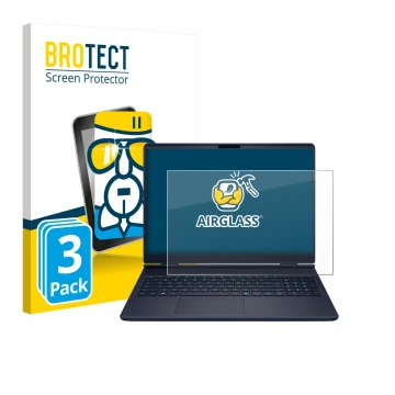 Parte frontal de un envase de producto con el logotipo de la marca BROTECT. Al lado se muestra el dispositivo Dell Alienware 1