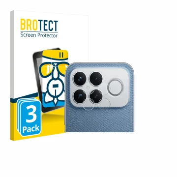 Parte frontal de un envase de producto con el logotipo de la marca BROTECT. Al lado se muestra el dispositivo Xiaomi Poco F8 U