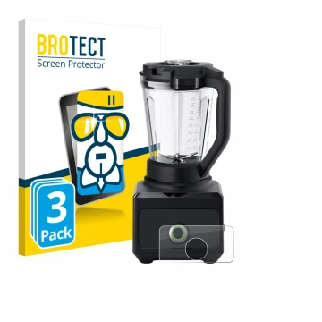 Parte frontal de un envase de producto con el logotipo de la marca BROTECT. Al lado se muestra el dispositivo Braun PowerBlend