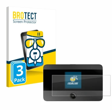 Parte frontal de un envase de producto con el logotipo de la marca BROTECT. Al lado se muestra el dispositivo TP-Link M7350 co