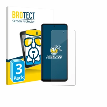 Parte frontal de un envase de producto con el logotipo de la marca BROTECT. Al lado se muestra el dispositivo Oppo K13x con su