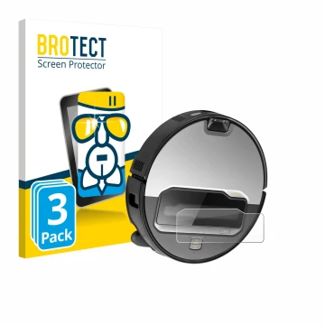 Parte frontal de un envase de producto con el logotipo de la marca BROTECT. Al lado se muestra el dispositivo Roborock Saros Z