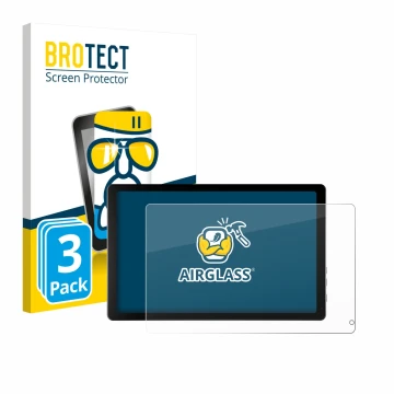 Parte frontal de un envase de producto con el logotipo de la marca BROTECT. Al lado se muestra el dispositivo Laptok KB1001 10