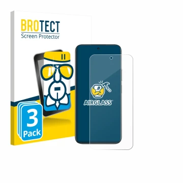 Parte frontal de un envase de producto con el logotipo de la marca BROTECT. Al lado se muestra el dispositivo realme C85 Pro 4