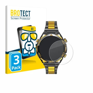 Parte frontal de un envase de producto con el logotipo de la marca BROTECT. Al lado se muestra el dispositivo Blackview W90 Pr