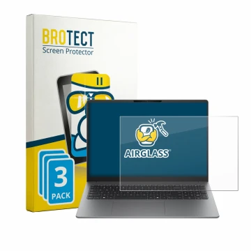 Parte frontal de un envase de producto con el logotipo de la marca BROTECT. Al lado se muestra el dispositivo HP 200 G2a 16