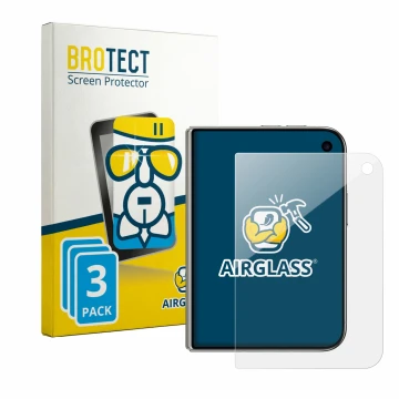 Parte frontal de un envase de producto con el logotipo de la marca BROTECT. Al lado se muestra el dispositivo Apple iPhone Duo