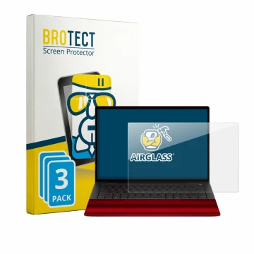 Parte frontal de un envase de producto con el logotipo de la marca BROTECT. Al lado se muestra el dispositivo HP Scuderia Ferr