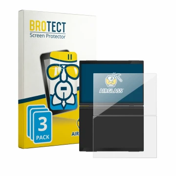 Parte frontal de un envase de producto con el logotipo de la marca BROTECT. Al lado se muestra el dispositivo Uperfect Delta P