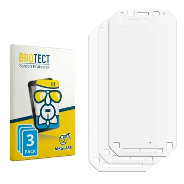 Parte frontal de un envase de producto con el logotipo de la marca BROTECT. Al lado está el protector de pantalla correspondie