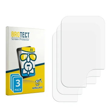 Parte frontal de un envase de producto con el logotipo de la marca BROTECT. Al lado está el protector de pantalla correspondie