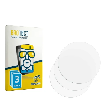 Parte frontal de un envase de producto con el logotipo de la marca BROTECT. Al lado está el protector de pantalla correspondie