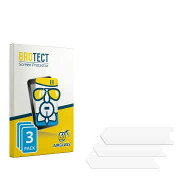Parte frontal de un envase de producto con el logotipo de la marca BROTECT. Al lado está el protector de pantalla correspondie