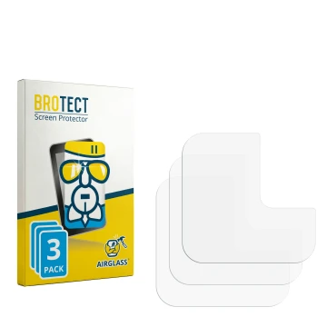 Parte frontal de un envase de producto con el logotipo de la marca BROTECT. Al lado está el protector de pantalla correspondie