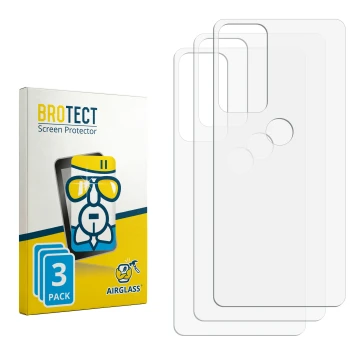 Parte frontal de un envase de producto con el logotipo de la marca BROTECT. Al lado está el protector de pantalla correspondie