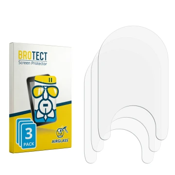 Parte frontal de un envase de producto con el logotipo de la marca BROTECT. Al lado está el protector de pantalla correspondie