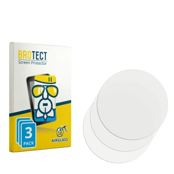 Parte frontal de un envase de producto con el logotipo de la marca BROTECT. Al lado está el protector de pantalla correspondie