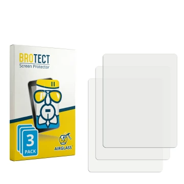 Parte frontal de un envase de producto con el logotipo de la marca BROTECT. Al lado está el protector de pantalla correspondie