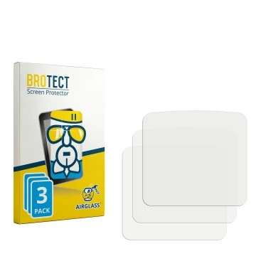 Parte frontal de un envase de producto con el logotipo de la marca BROTECT. Al lado está el protector de pantalla correspondie