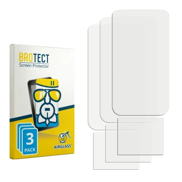 Parte frontal de un envase de producto con el logotipo de la marca BROTECT. Al lado está el protector de pantalla correspondie