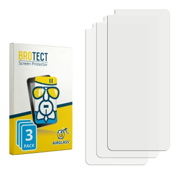 Parte frontal de un envase de producto con el logotipo de la marca BROTECT. Al lado está el protector de pantalla correspondie