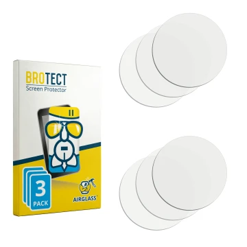 Parte frontal de un envase de producto con el logotipo de la marca BROTECT. Al lado está el protector de pantalla correspondie