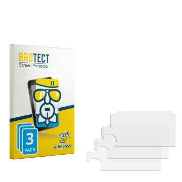 Parte frontal de un envase de producto con el logotipo de la marca BROTECT. Al lado está el protector de pantalla correspondie