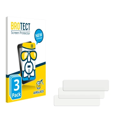 Parte frontal de un envase de producto con el logotipo de la marca BROTECT. Al lado está el protector de pantalla correspondie